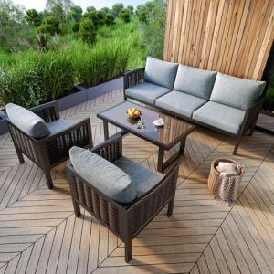 Moimhear Juego de muebles de jardín con cómodos cojines, so…
