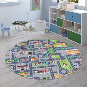 Paco Home Alfombra Infantil Redonda Gris Habitación Infanti…