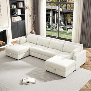 AONYAYBM Sofá de 4 Plazas con Reposabrazos y Cojines, Sofa…