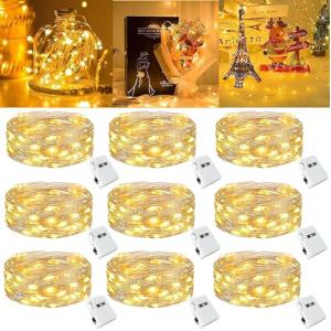 Cadena de Luces LED,9 Piezas Cadena de Luces con Pilas, 2M…