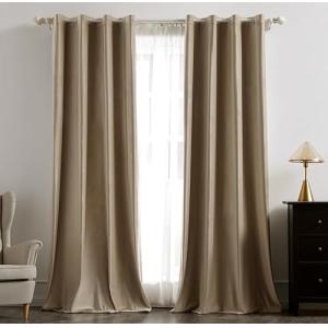 MIULEE Cortinas Salon Terciopelo Beige con Ojales, 2 Piezas…