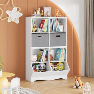 HOCSOK Estantería infantil, estantería para niños con 8 est…