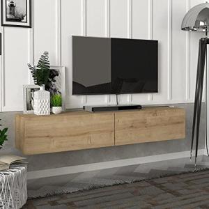 [en.casa] Mesa TV Flotante Mueble TV Suspendido con 2 Compa…