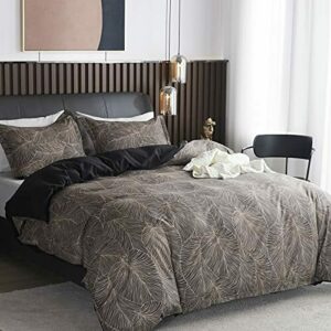 Jemiipee Juego Funda Nordica Cama 90 con Patrón de Hojas Tr…
