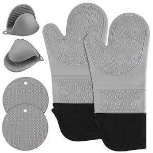 Guantes para Horno de Cocina, Manoplas Horno Resistentes, G…