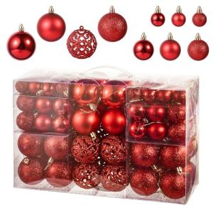 Chumix 100 Piezas Bolas Arbol de Navidad, con cordón 3/4/6c…
