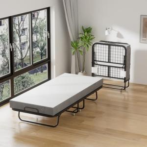 Daromigo Cama plegable de 90 x 200 cm, cama plegable con co…