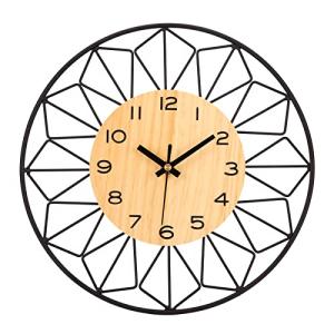 VIVILINEN Reloj de Pared Madera Maciza Metal 30 cm Silencio…