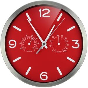 BRESSER MyTime Thermo-/Hygro Reloj de Pared, Acero, Rojo, 0…