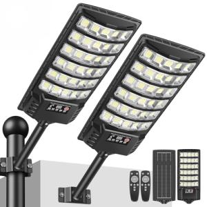 PEAKRO Farolas Solares Exterior, 400W Potente Focos LED Sol…
