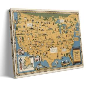American Indian Tribe Map Poster Pintura Decorativa Lienzo…