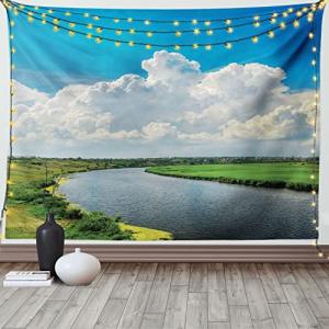 ABAKUHAUS Paisaje Tapiz de Pared, Prados del río Nubes, par…