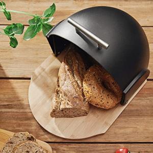 HOMLA Panera de metal con tapa para pan de Darvin, color ne…