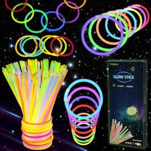 Vicloon 100 Pcs Barras Luminosas,Pulseras Fluorescentes Tub…