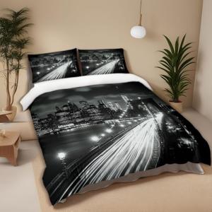 MKBKLI - Funda nórdica de 200 x 200 cm, Nueva York y puente…