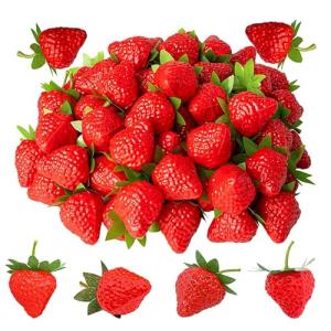 JINJUMEI 30 Piezas Artificiales Natural Fresas, Artificial…