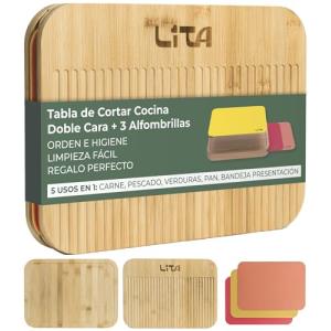 Tabla de Cortar Cocina Multifuncional Doble Cara en Madera…