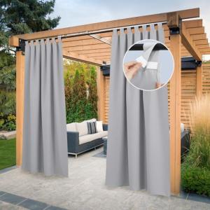 PONY DANCE Cortinas de Terraza Impermeables con Protección…