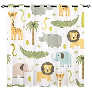 YUANZU Animal Cortinas - niños HIPO cocodrilo león Elefante…