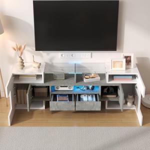 A ALFRESCOOL Elegante mueble de TV de color blanco brillant…