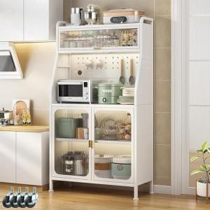 YOIZO Mueble Auxiliar de Cocina Estantería Cocina Blanca 36…