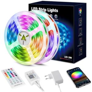 Beaeet Tiras LED 20 Metros RGB 5050, Luces LED con App y Ma…