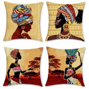 Bonhause Fundas de Cojín Mujeres Africanas 45 x 45 cm Funda…