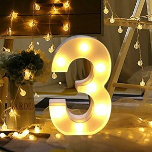Dewanxin LED Decorativos Números Iluminados,0-9 Luminosas D…