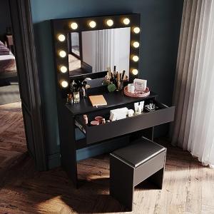 SONNI Tocador, 12 Luces LED con Brillo Ajustable, 1 Cajones…