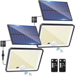 LOTMOS 2 Paquete Luz Solar Exterior Jardin, 342LED/Mando a…