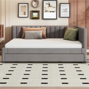 Moimhear Cama tapizada, 140 x 200 cm, sofá cama extensible,…