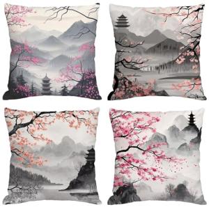 Fundas Cojines 70x70 cm Juego de 4 Rosa Cojines Exterior Im…