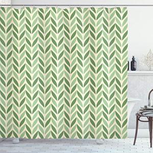 ABAKUHAUS Retro Cortina de Baño, simétrica Verde, Material…