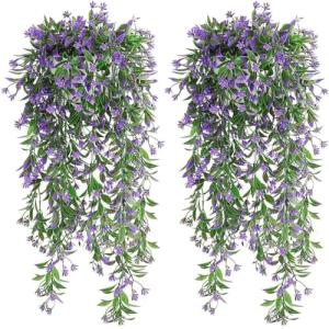 Dremisland 4 Piezas Morado Flores Artificiales Colgantes Pl…