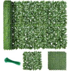 Valla de hiedra artificial, 5 m x 1 m, rollo de seto artifi…