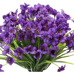 Ruiuzioong Flores Artificiales de Color Violeta para Exteri…