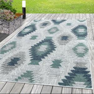 HomebyHome Alfombra Tejido Plano Diseño Boho con Efecto 3D…
