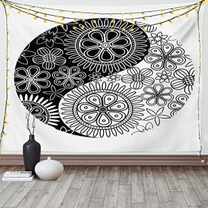 ABAKUHAUS Ying Yang Tapiz de Pared y Cubrecama Suave, Yoga…