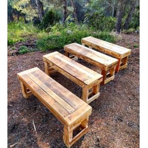 BANCO DE MADERA RECICLADA (90 cm x 30 cm x 43 cm)
