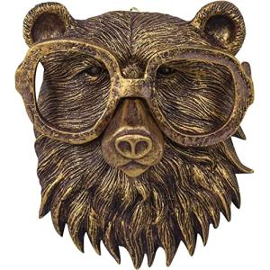 gresonic Adorno de montaje en pared con cabeza de oso 3D, c…