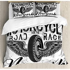 ABAKUHAUS Motocicleta Funda Nórdica, Ride or Die Road Race,…