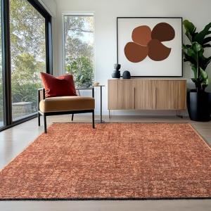 HomebyHome Alfombra Algodón Chenille Terracota 160x230 cm L…