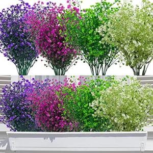 12 Ramos de Flores Artificiales Exterior Planta de Plastico…