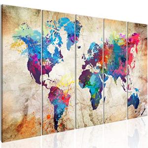 murando - Cuadro en Lienzo Mapamundi 200x80 cm 5 piezas - I…