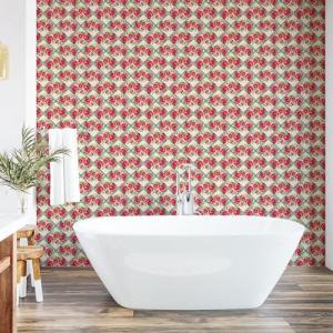 ABAKUHAUS Floral Pelar y pegar papel tapiz para el hogar, P…