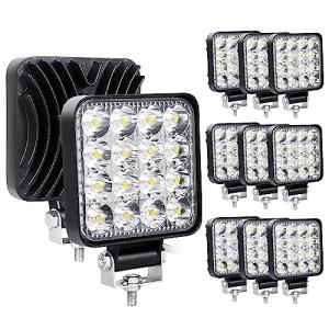 RIGIDON 10 Pcs Faro de trabajo rectangular, 3.3 pulgadas mi…