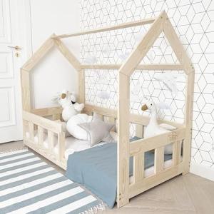 Skandi Hausbett Cama Casita 60x120 Madera Natural – Milo -…