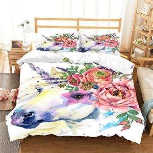 Chickwin Juego de Ropa de Cama 3D,Unicornio Estampado Juego…