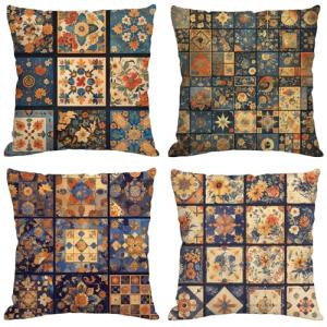 Retro Cojines Exterior Impermeable Lino Grande Fundas Cojin…