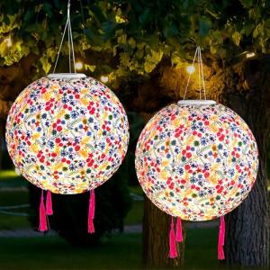 HOVCEH 2 Piezas Farolillos Solares Exterior, 30cm Linterna…